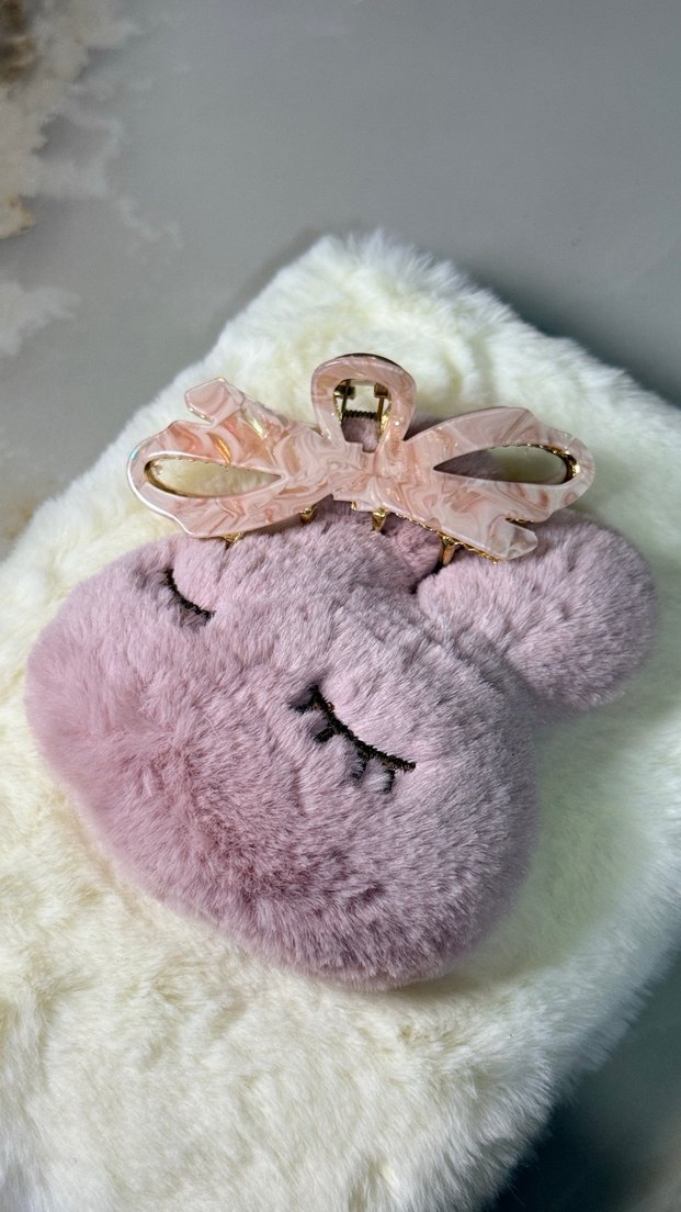 Pembe Kürklü Bohem Saç Tokası - Görsel 4