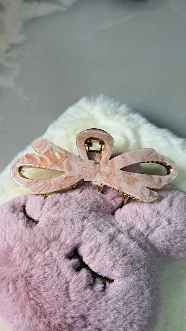 Pembe Kürklü Bohem Saç Tokası - Görsel 2