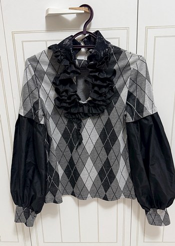 LC Waikiki Gotik Argyle Volanli Bluz