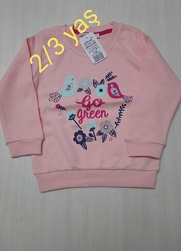2/3 yaş kız çocuk sweat Somon renk