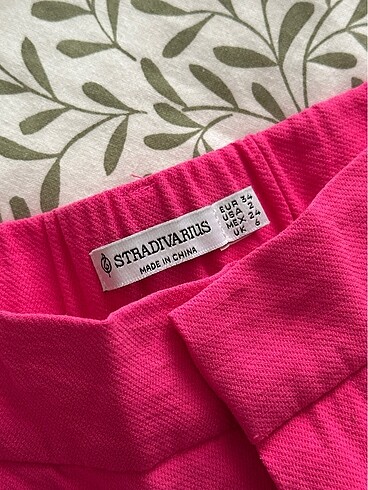 xs Beden pembe Renk Stradivarius Keten Şort