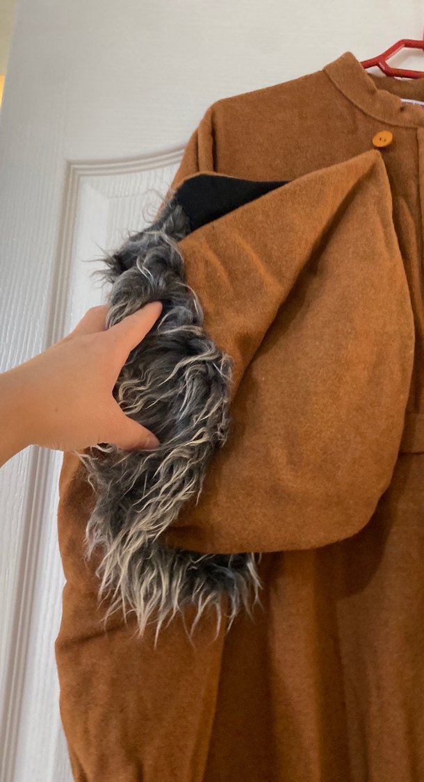 Düğmeli, Uzun, Bol Kesim  Kabanı - Görsel 3