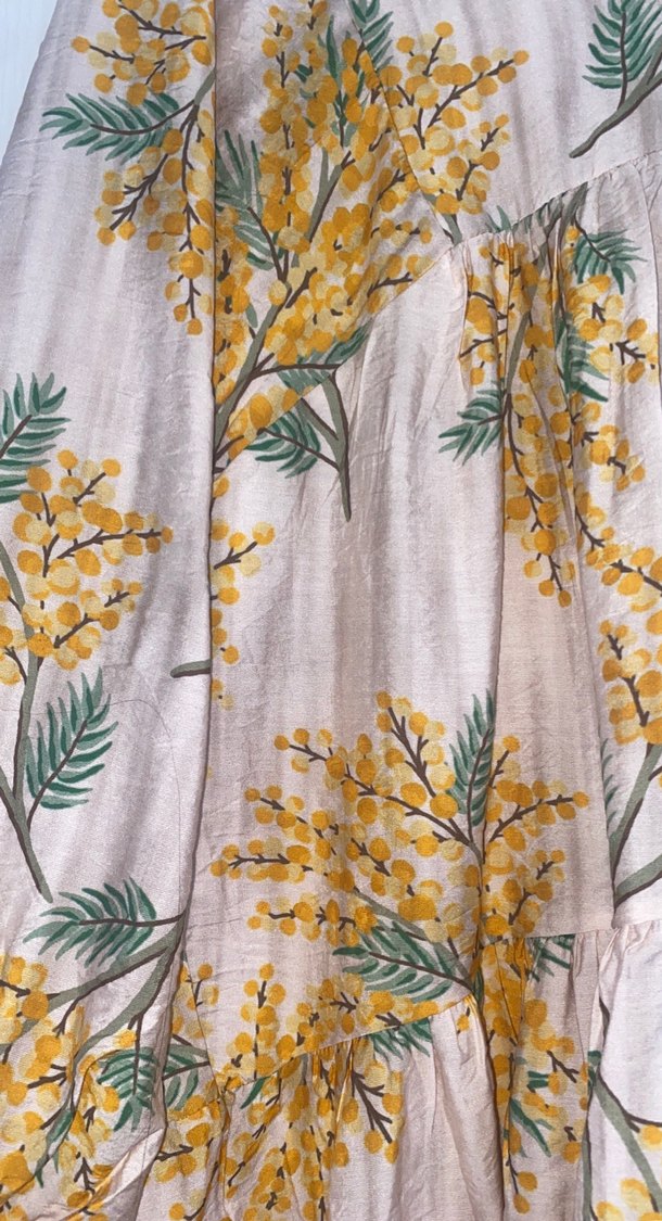 Bej Uzun Bohem Elbise V Yaka - Görsel 3