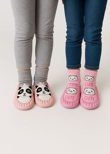 Kız Çocuk çarık çorap 2 adet - Görsel 3