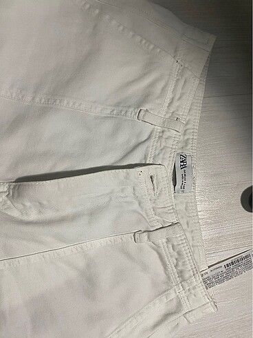 40 Beden beyaz Renk Zara Beyaz Kargo Pantolon