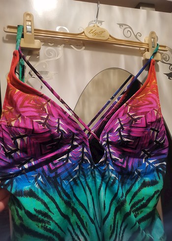 xl Beden Renkli Tie-Dye Drapeli Mini Mayo
