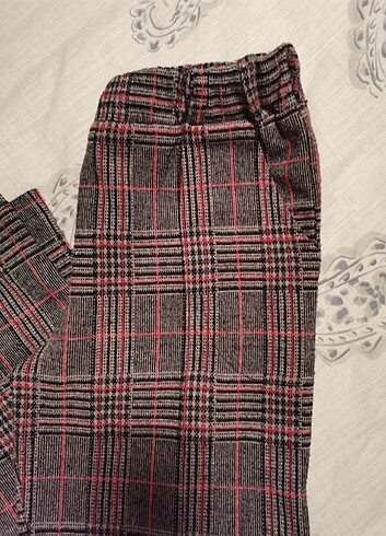 Bayan yünlü ekose pantolon