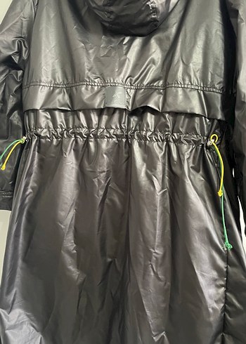 m Beden siyah Renk Siyah Kadın Uzun Street Wear Yağmurluk