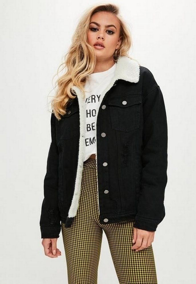 Bershka Kadife içi kürklü Ceket - Görsel 4