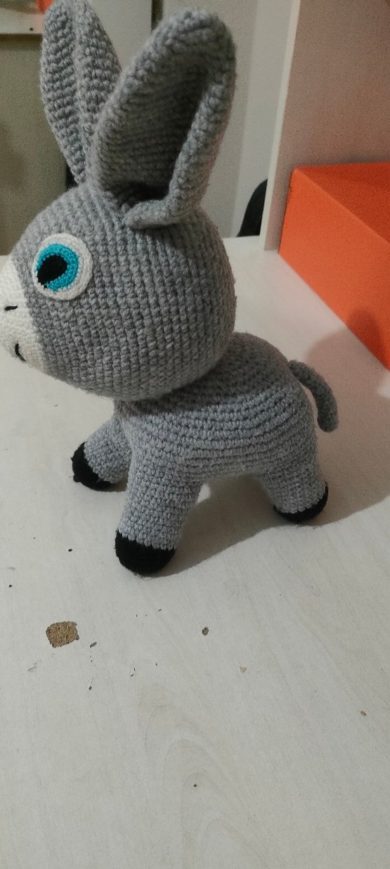 Gri Örgü Peluş Eşek Oyuncak - Görsel 2