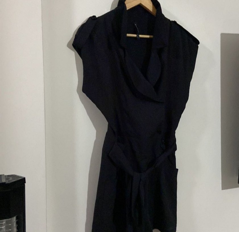 Kemer Detaylı Siyah Kolsuz Tulum - Görsel 2