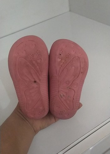 22 Beden Kız Çocuk Pembe Bohem Desenli Sıcak Terlik