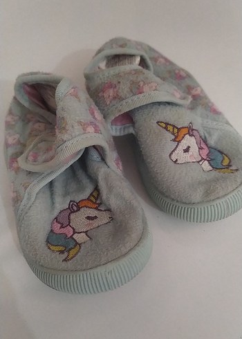 LC Waikiki Kız Çocuk Unicorn Baskılı Gri Ev Terliği