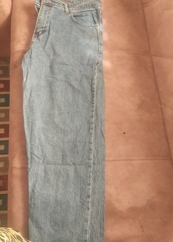 Diğer Bej Midi Boy Bol Kesim Kadın Kot Pantolon