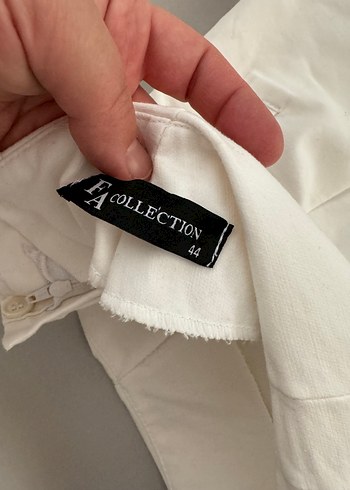 Beyaz  Kadın Kumaş Pantolon - Görsel 3