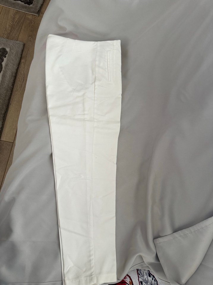 Beyaz  Kadın Kumaş Pantolon - Görsel 2