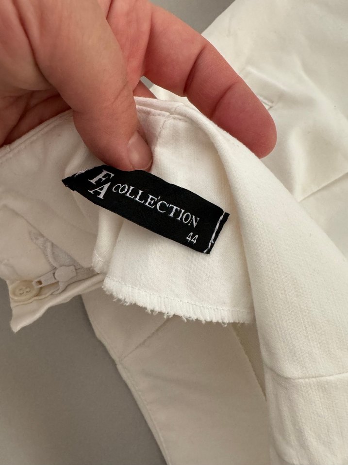 Beyaz  Kadın Kumaş Pantolon - Görsel 3