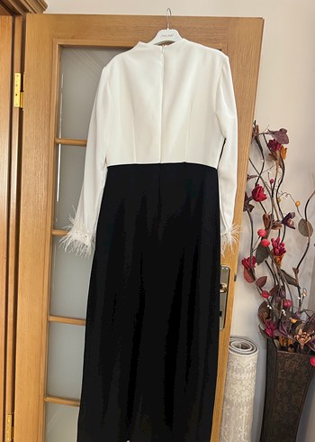 Pınar şems Uzun Kol Detaylı Siyah Beyaz Elbise - Görsel 5