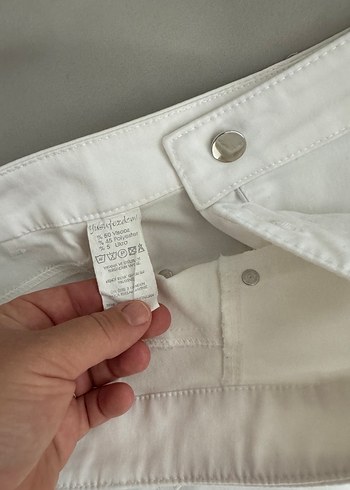 Yusuf özdemir Kadın Beyaz Pamuklu ispanyol Kumaş Pantolon - Görsel 3