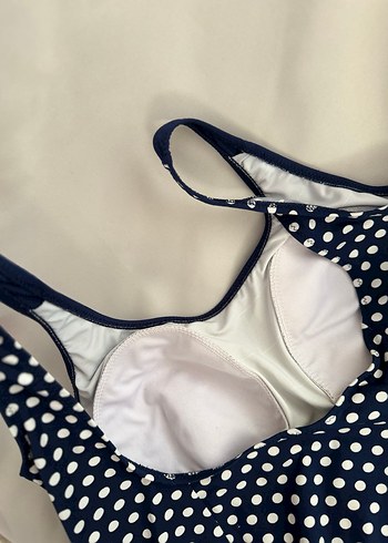 Mavi Puantiyeli taytlı etekli mayokini - Görsel 3