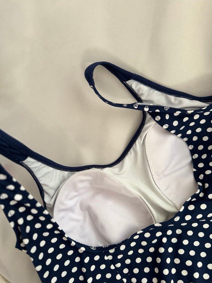 Mavi Puantiyeli taytlı etekli mayokini - Görsel 3