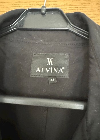 Alvina Kemerli Siyah Uzun Kadın Trençkot - Görsel 2