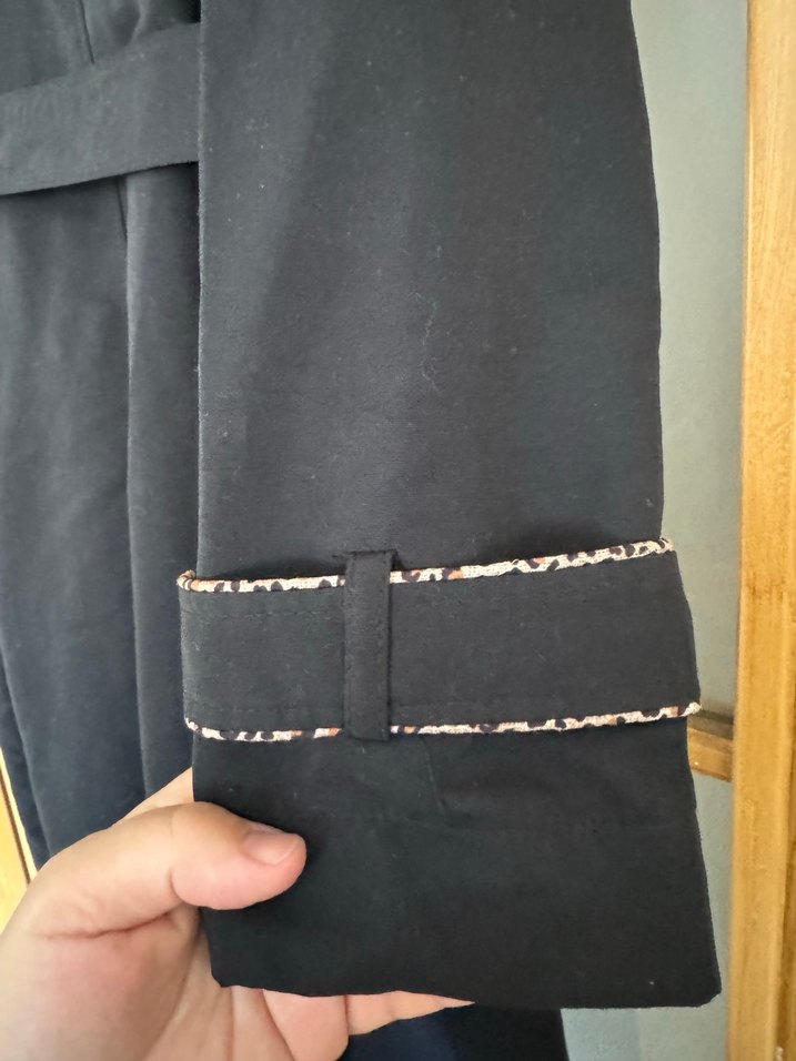 Alvina Kemerli Siyah Uzun Kadın Trençkot - Görsel 4