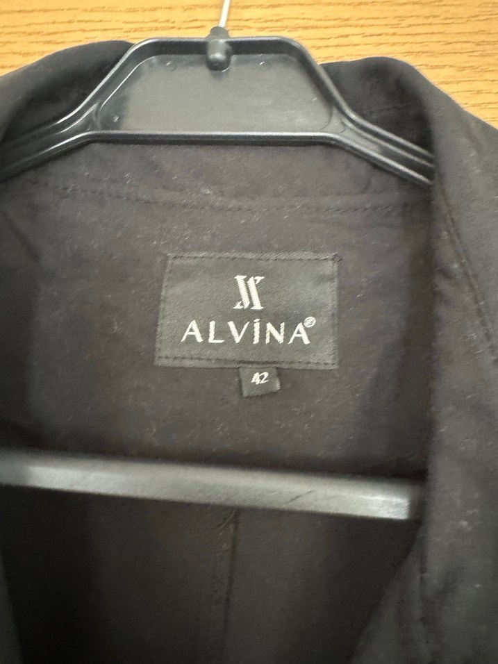 Alvina Kemerli Siyah Uzun Kadın Trençkot - Görsel 2