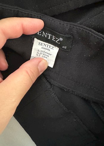 Kadın Siyah Pilili Midi Kumaş Pantolon - Görsel 3