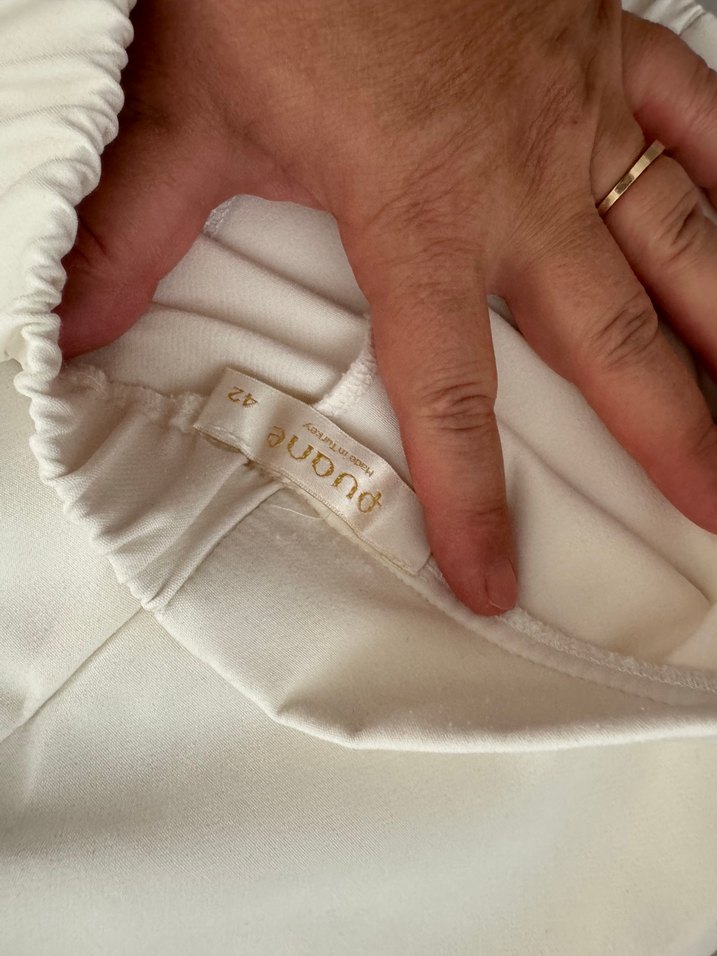 Kadın Beyaz Piazzo Kumaş Pantolon - Görsel 2