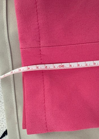 Pembe Kadın Kumaş Pantolon Midi Boy - Görsel 3