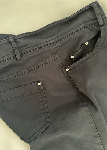 Kayra Siyah ispanyol keten Kadın Pantolon - Görsel 2