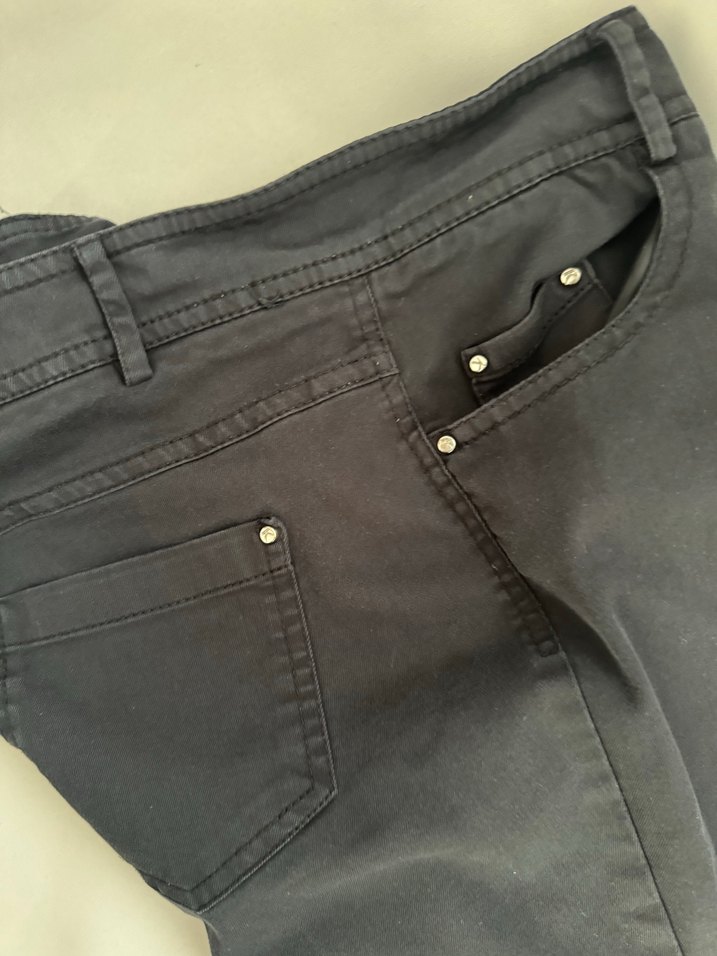 Kayra Siyah ispanyol keten Kadın Pantolon - Görsel 2