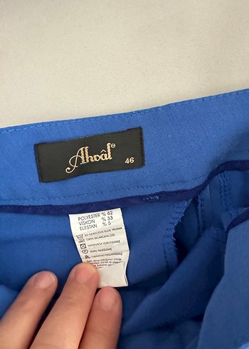 Mavi  Kadın Kumaş Pantolon - Görsel 3