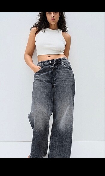 H&M Curvy Fit Baggy Low Jean-36-40