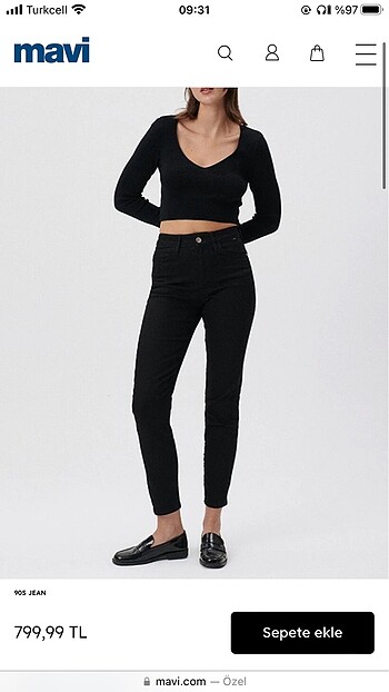 Mavi Marka Cindy Siyah Mom Jeans 25/27