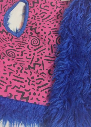 Mavi Kürklü Kadın Yelek - Görsel 8