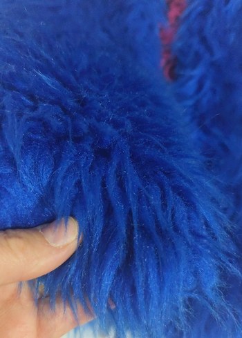 Mavi Kürklü Kadın Yelek - Görsel 6