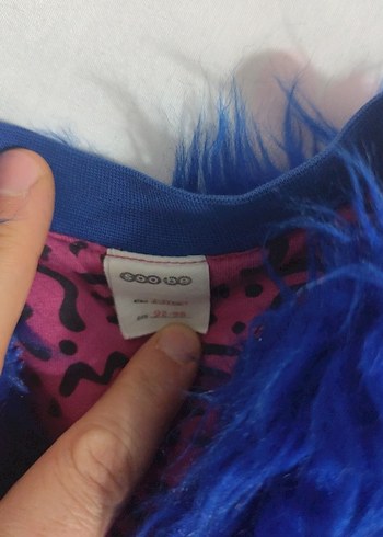 Mavi Kürklü Kadın Yelek - Görsel 3