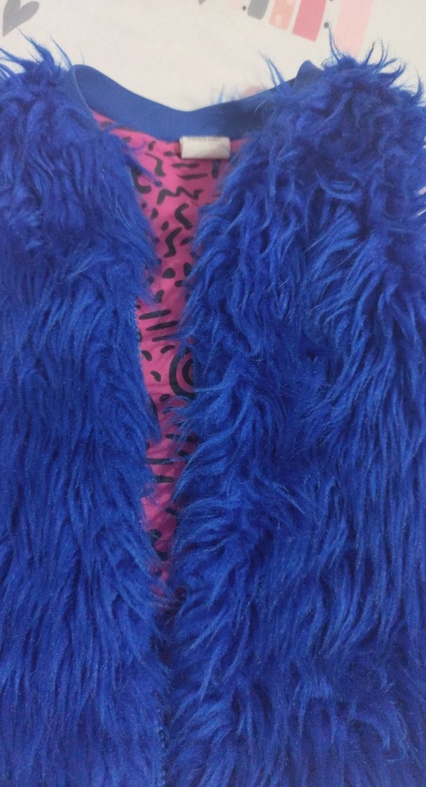 Mavi Kürklü Kadın Yelek - Görsel 5