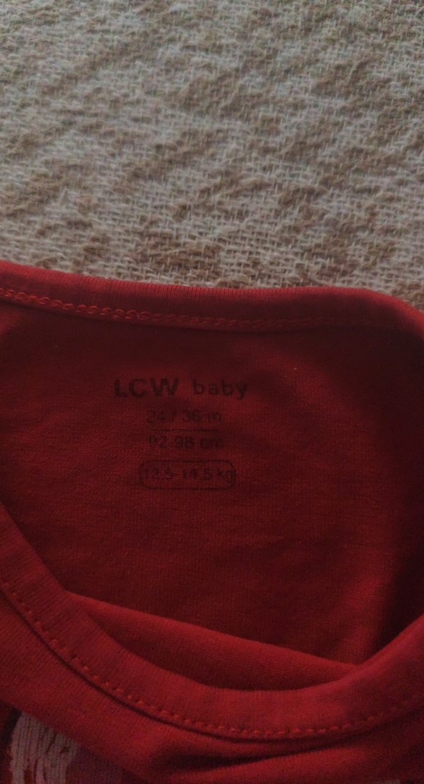 Kız Çocuk Kırmızı Uzun Kollu Baskılı Tişört - Görsel 4