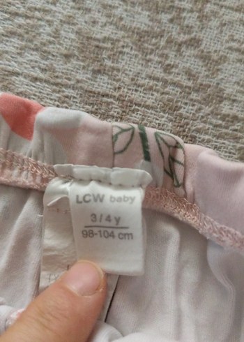 Kız Çocuk Pembe Çiçek Desenli Rahat Tayt - Görsel 2