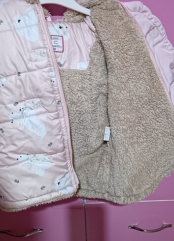 24-36 Ay Beden pembe Renk Kız çocuk mont