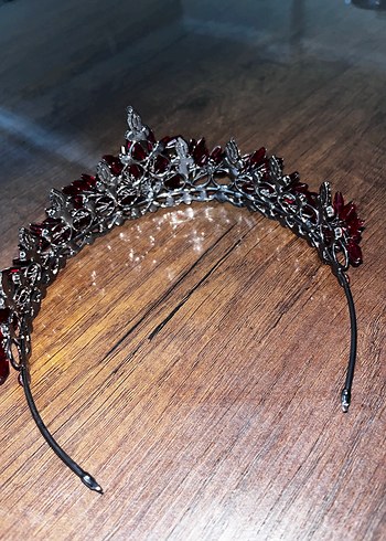 Bordo Pul İşlemeli Cam Taşlı Saç Aksesuarı - Görsel 2