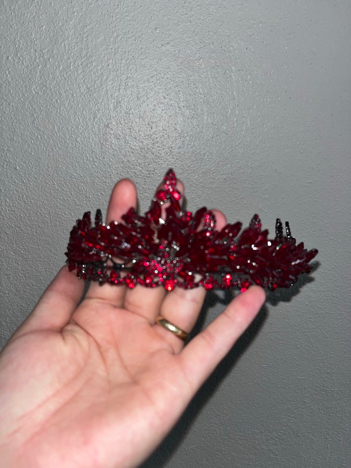 Bordo Pul İşlemeli Cam Taşlı Saç Aksesuarı - Görsel 4