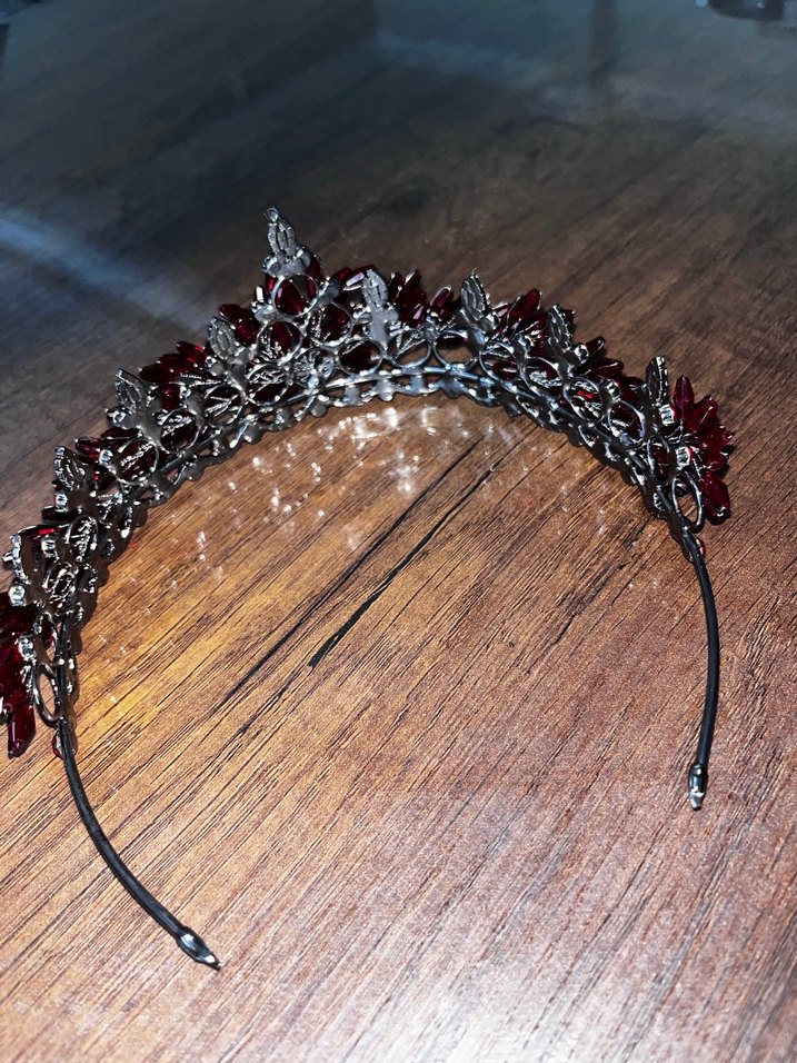 Bordo Pul İşlemeli Cam Taşlı Saç Aksesuarı - Görsel 2