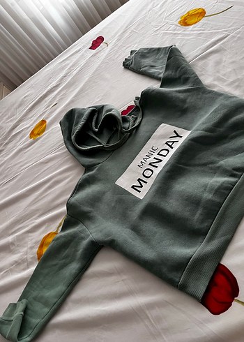 Gri Baskılı Kadın Sweatshirt - Görsel 2