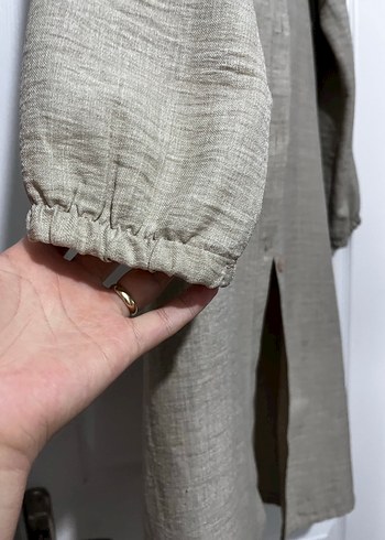 Bej Uzun Kollu Salaş Kadın Tunik - Görsel 3