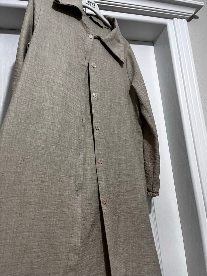 Bej Uzun Kollu Salaş Kadın Tunik - Görsel 2