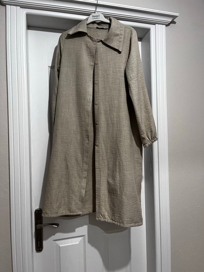 Bej Uzun Kollu Salaş Kadın Tunik - Görsel 4